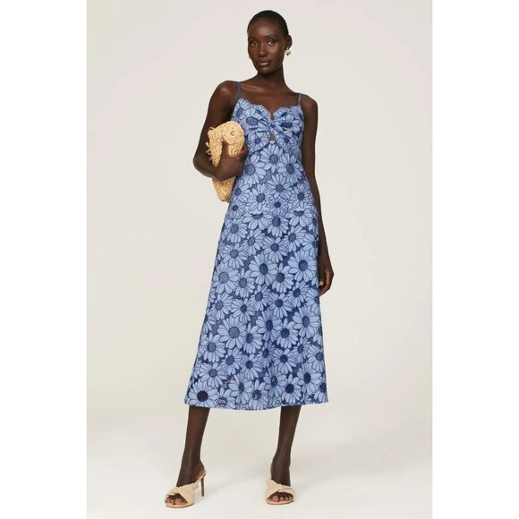 R-273. Sandro Fiby Dress Blue FR 38 US 6 - Picture 1 of 1